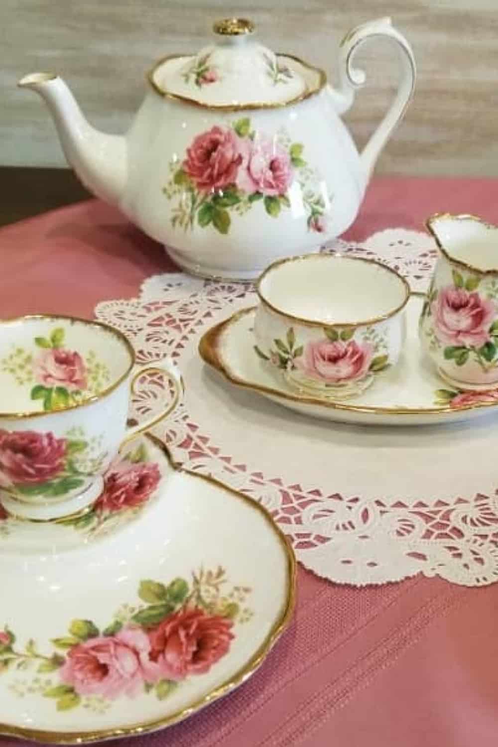 Valentine tea party ideas vintage tea set