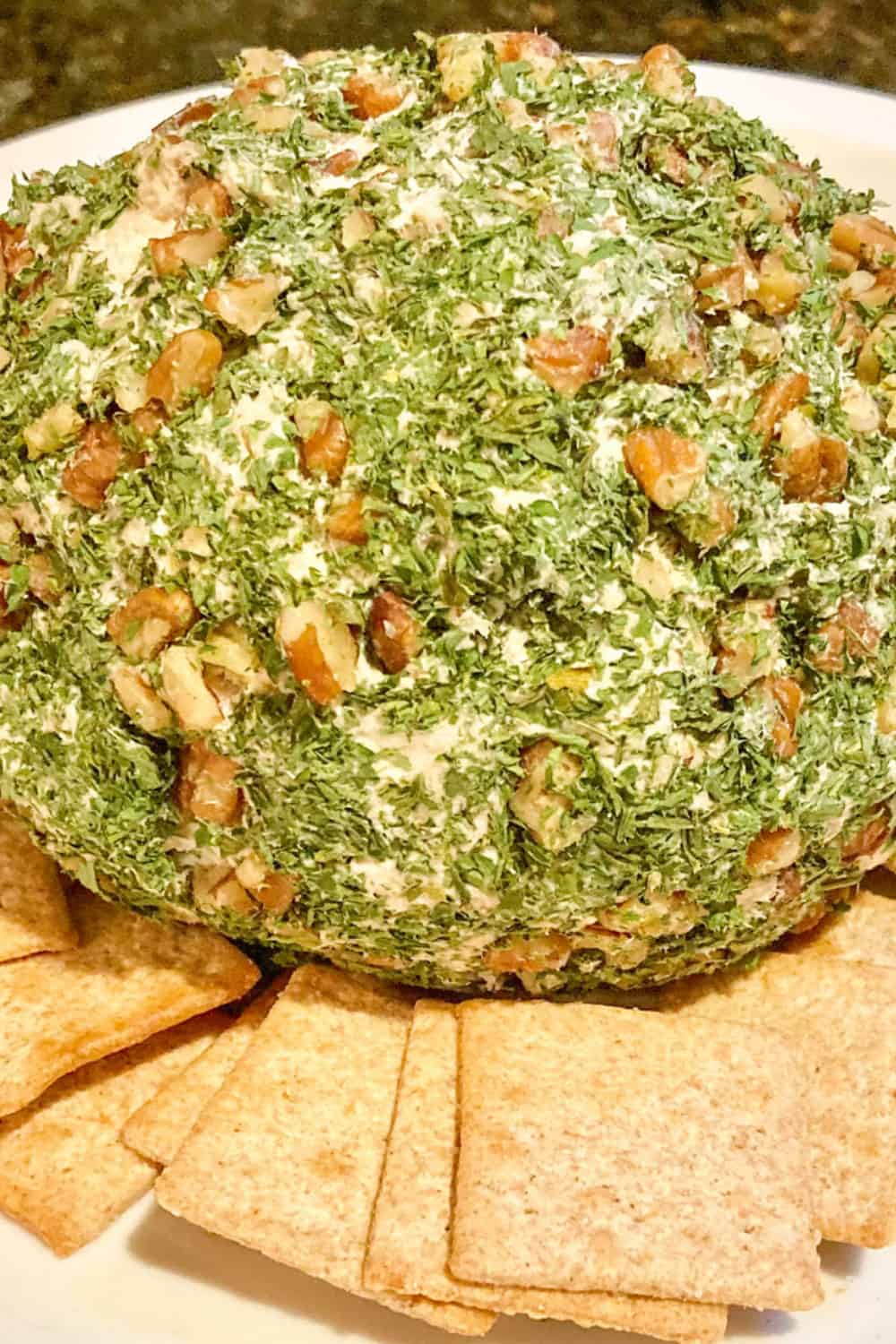 easy smoked salmon cream cheese ball with crackers