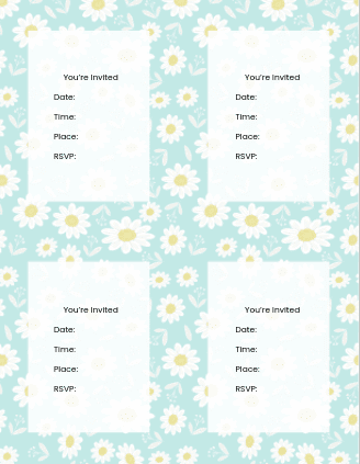 Free tea party invitations daisy invitations