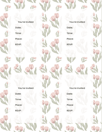 Free tea party invitations tulip invitations