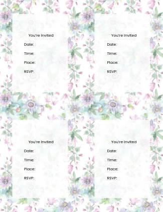 Free tea party invitations mothers day floral invitations