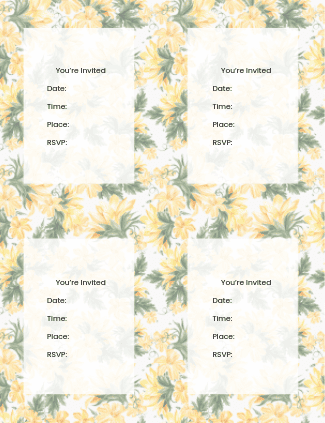 Free tea party invitations chrysanthemum invitations