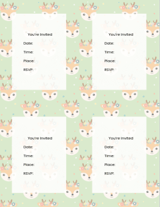 Free tea party invitations reindeer invitations