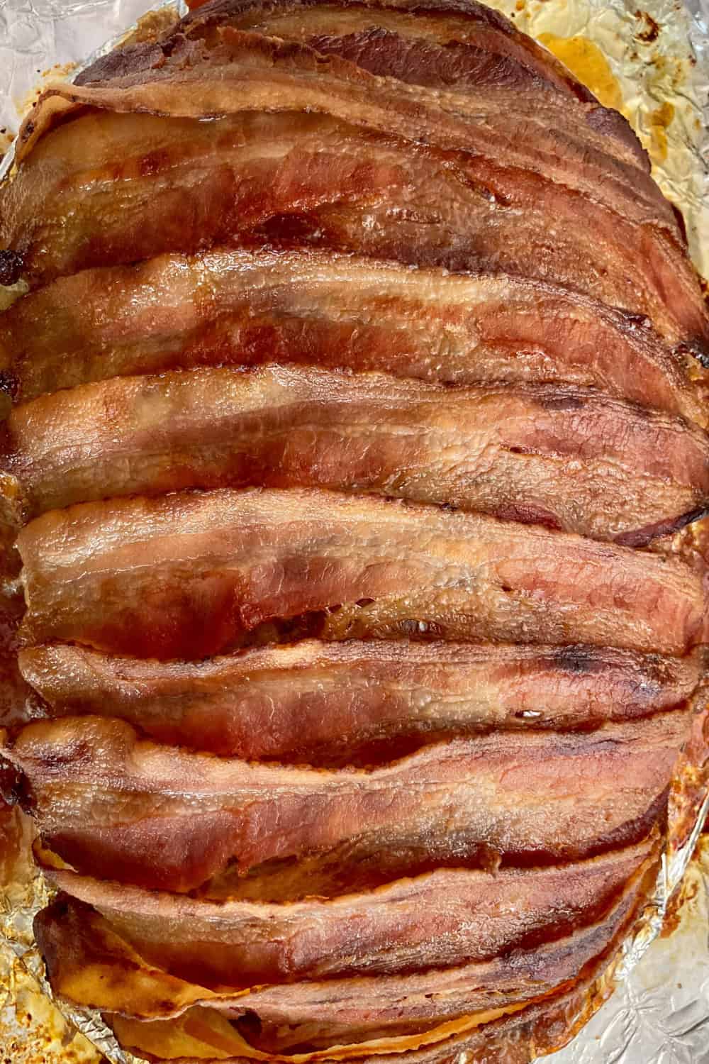 bacon wrapped meatloaf ready to be sliced