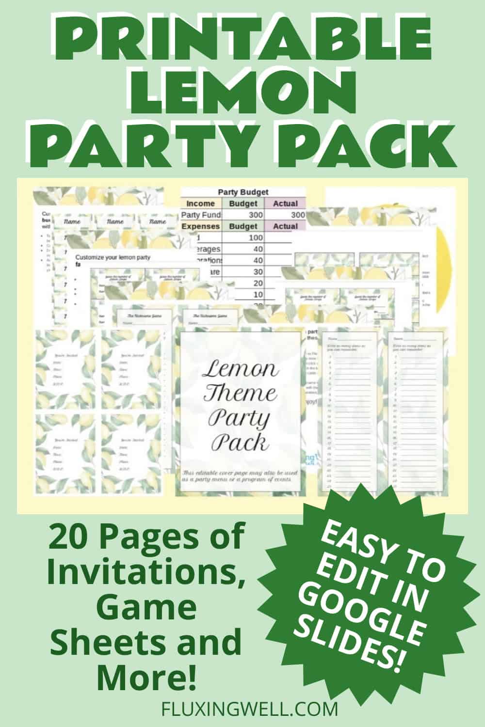 lemon themed party ideas invitations