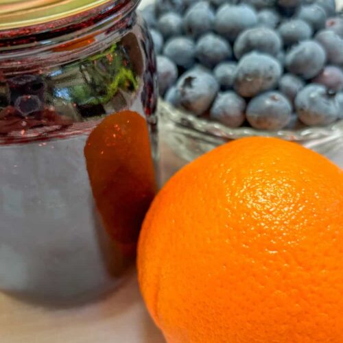 blueberry orange jam ready to be served