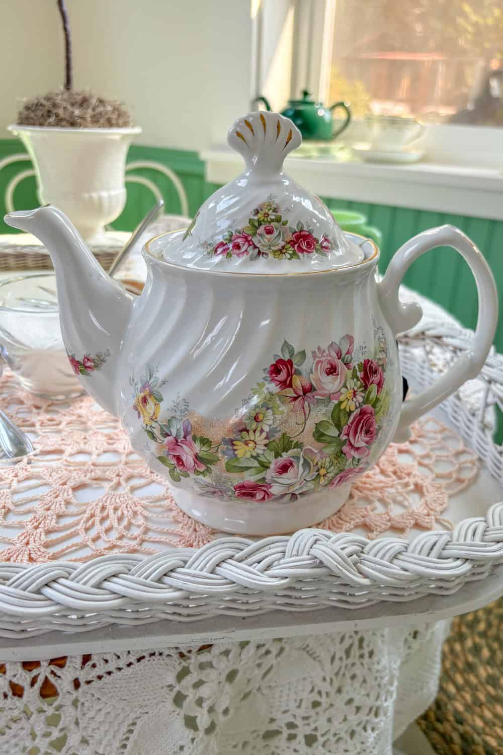 floral theme birthday party floral teapot