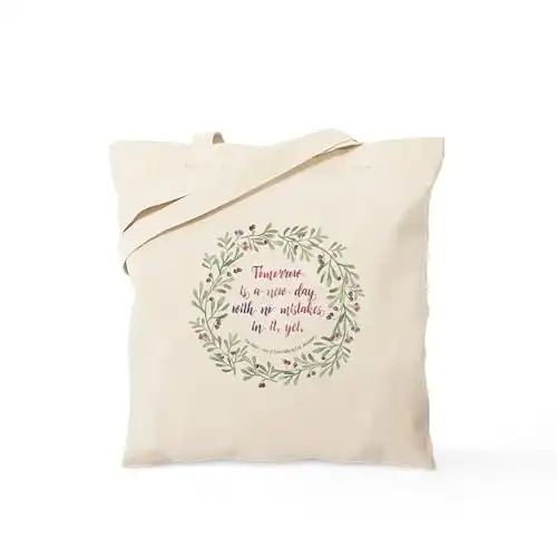 CafePress Tote Bag Anne Of Green Gables Quote Natural Canvas Tote Bag, Reusable Shopping Bag