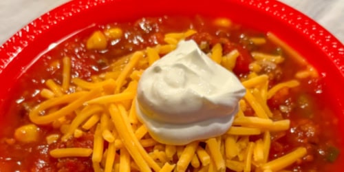 taco soup no beans in a bowl