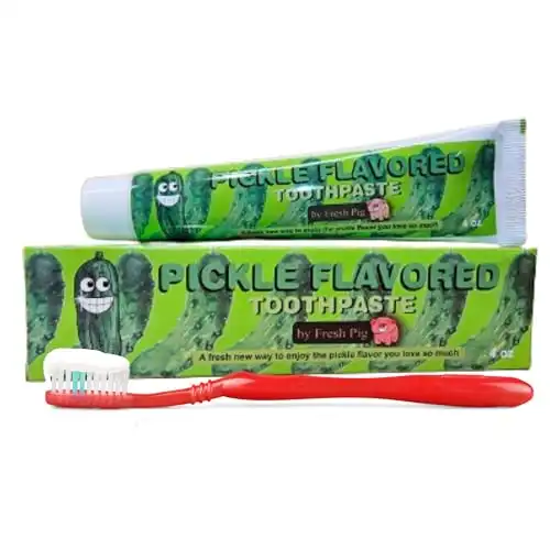 Fresh Pig Pickle Flavored Toothpaste - Funny Pickle Gifts for Pickle Lovers, Dill Pickle Flavor Gag Gift for Women and Men who Love Pickles, White Elephant Gifts for Adults Under 10 Fluoride Free