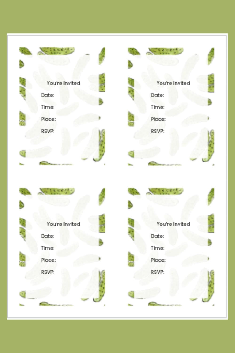 pickle themed party invitations image