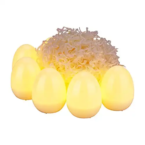 IMAGE Tea Light Candles, 12 Pcs LED Egg Shaped Lights Flameless Flickering Candle Lamp, Decorative Easter Eggs Candle Lights for Party Supplies