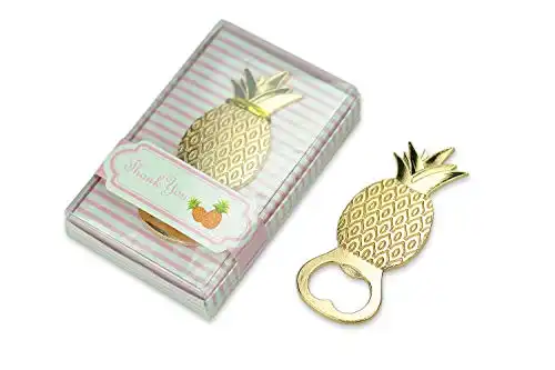 30 PCS Bottle Openers Wedding Favors Decorations, Gold Pineapple, Gift Box Party Supplies