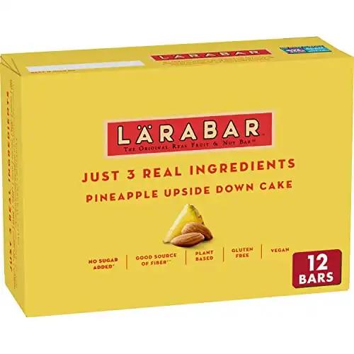 Larabar Pineapple Upside Down Cake, Gluten Free Vegan Fruit Nut Bars, 12 ct