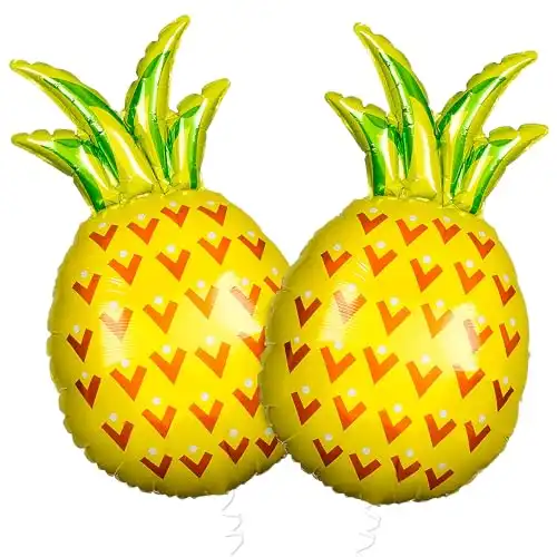 KatchOn, Giant Pineapple Balloons Decorations - 32 Inch, Pack of 2 | Pineapple Foil Balloon for Pineapple Party Decorations | Luau Balloons for Pineapple Birthday Decorations, Luau Party Decorations