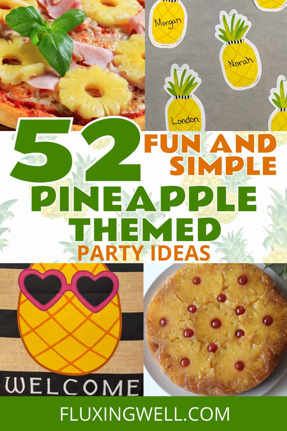 pineapple themed party ideas collage