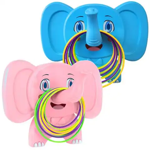 Gamie Elephant Ring Toss for Kids, Set of 2 Wall Ring Toss Games, Toss Games for Boys and Girls, Carnival Games for Toddlers 4 5 6 7, Hand Eye Coordination Toys for Teens