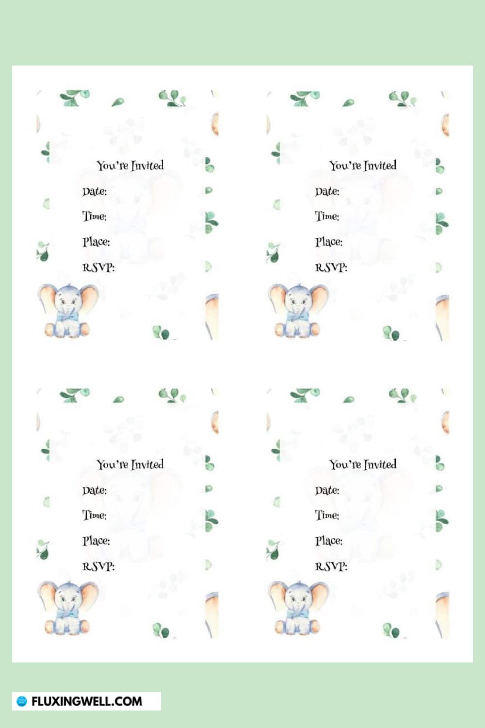 baby elephant themed party invitations party ideas free baby elephant party invitations