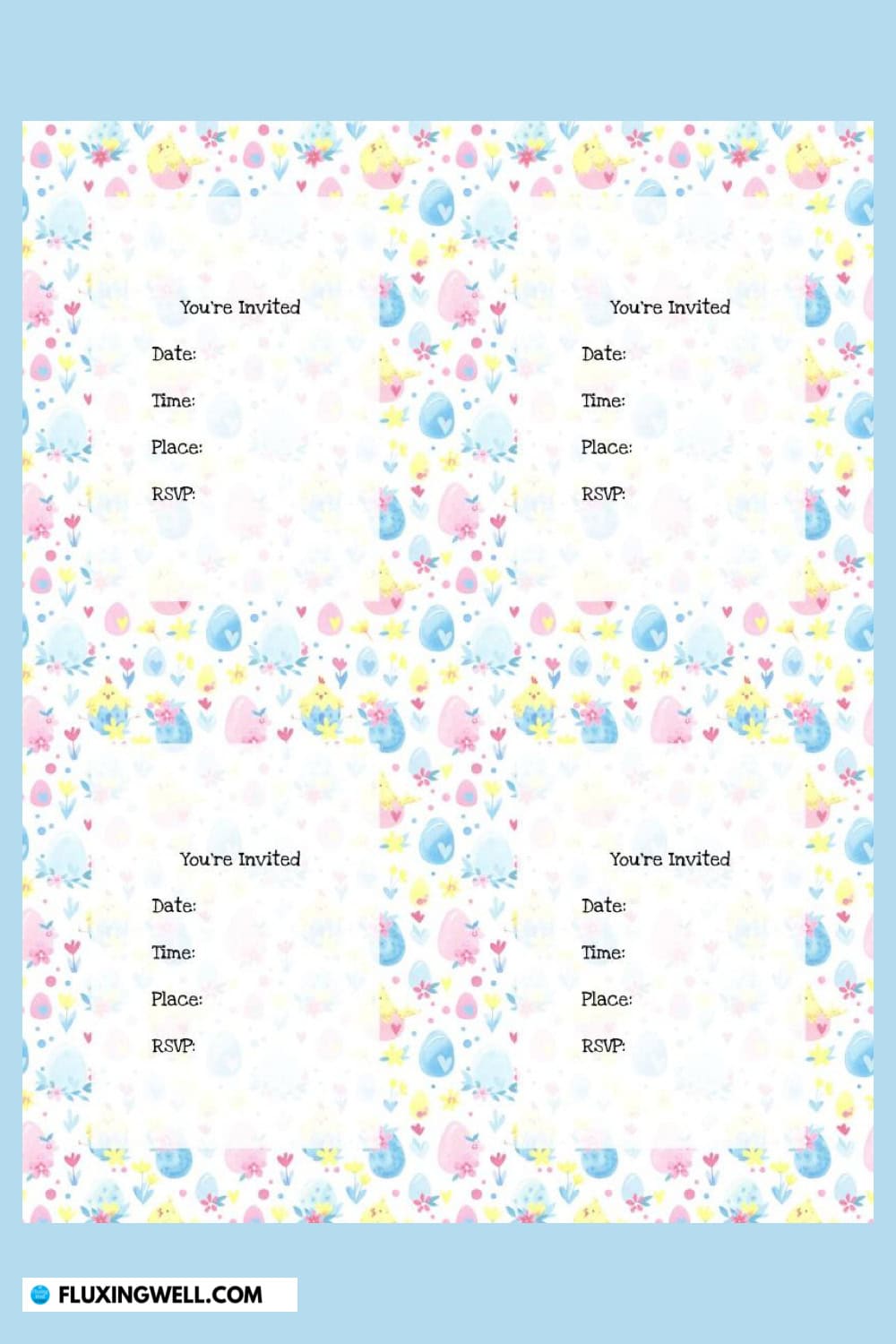 Easter tea party invitations