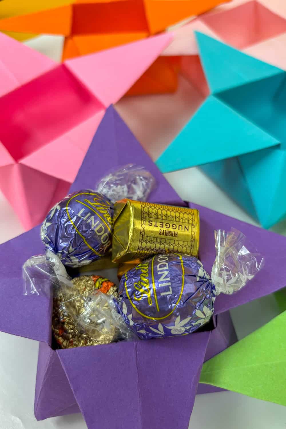 Origami Candy Boxes DIY for an Easter tea party