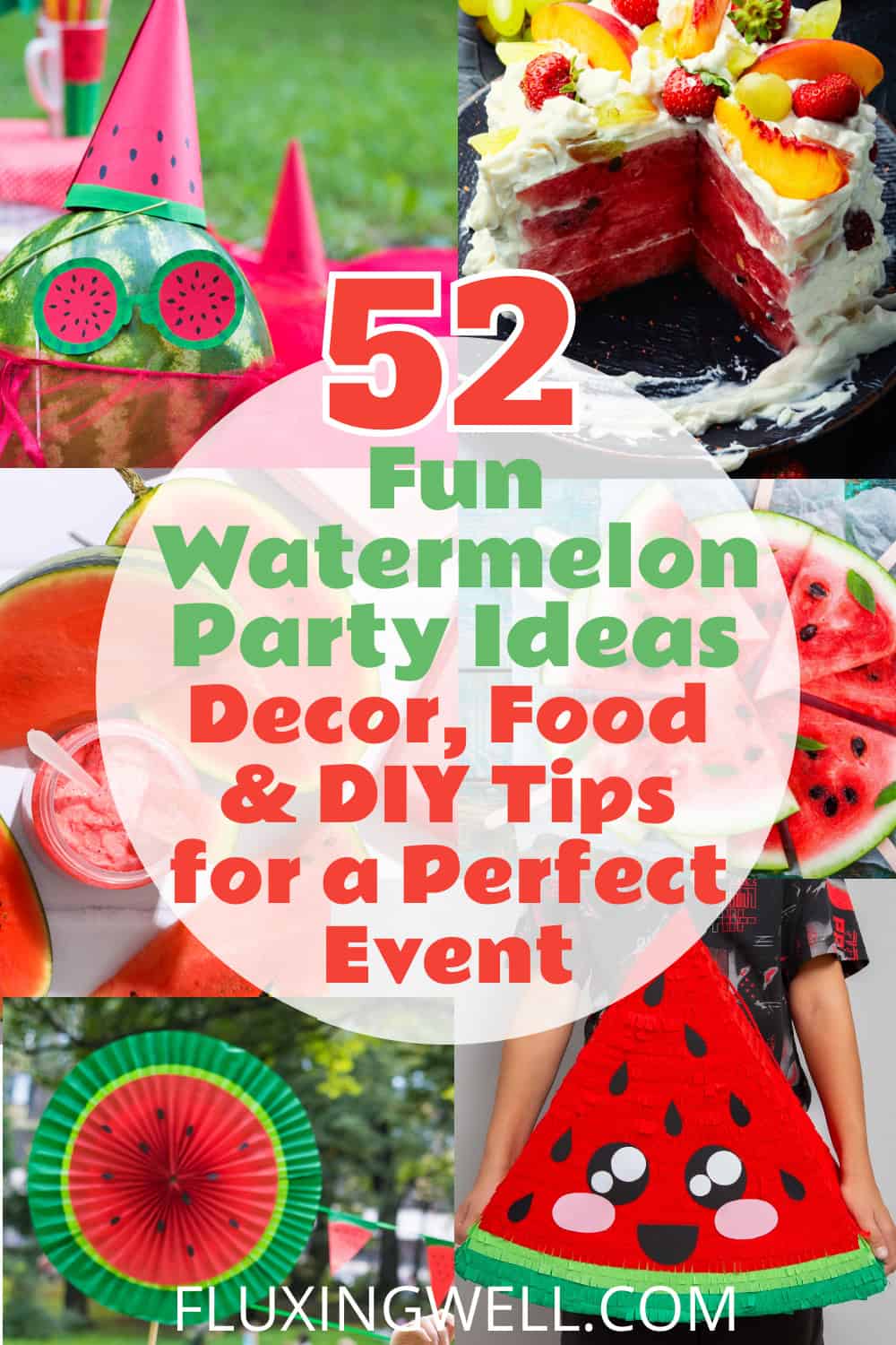 watermelon party theme collage