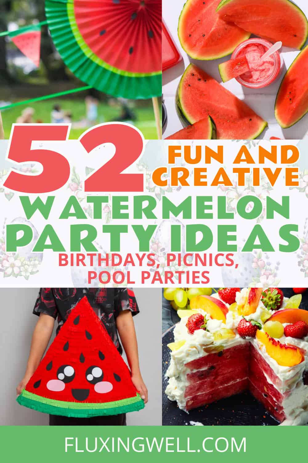 watermelon theme party collage