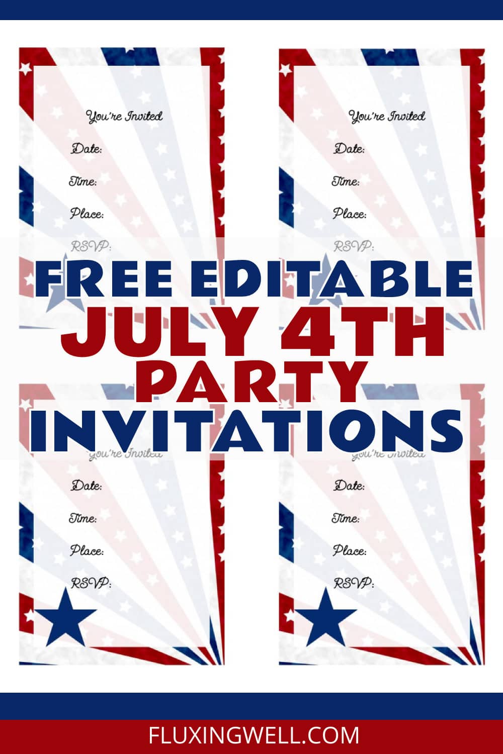 July 4th tea party ideas invitations