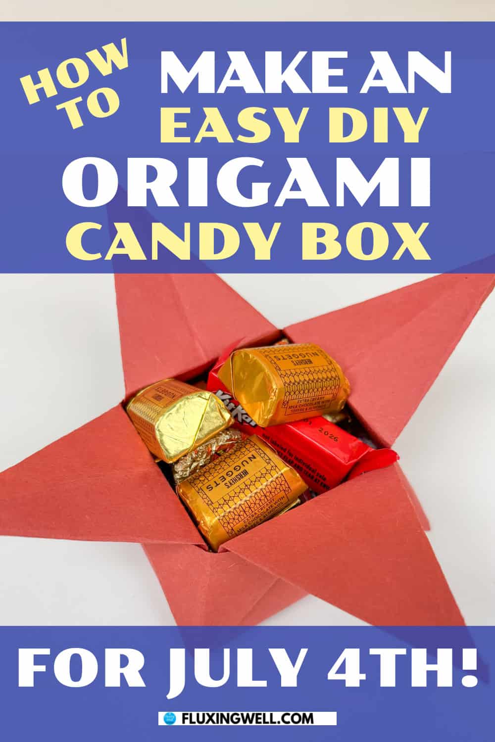 Origami candy box DIY July 4th