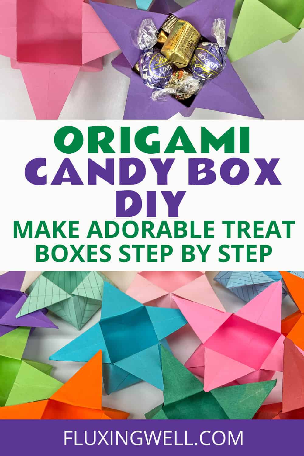 Origami candy box DIY