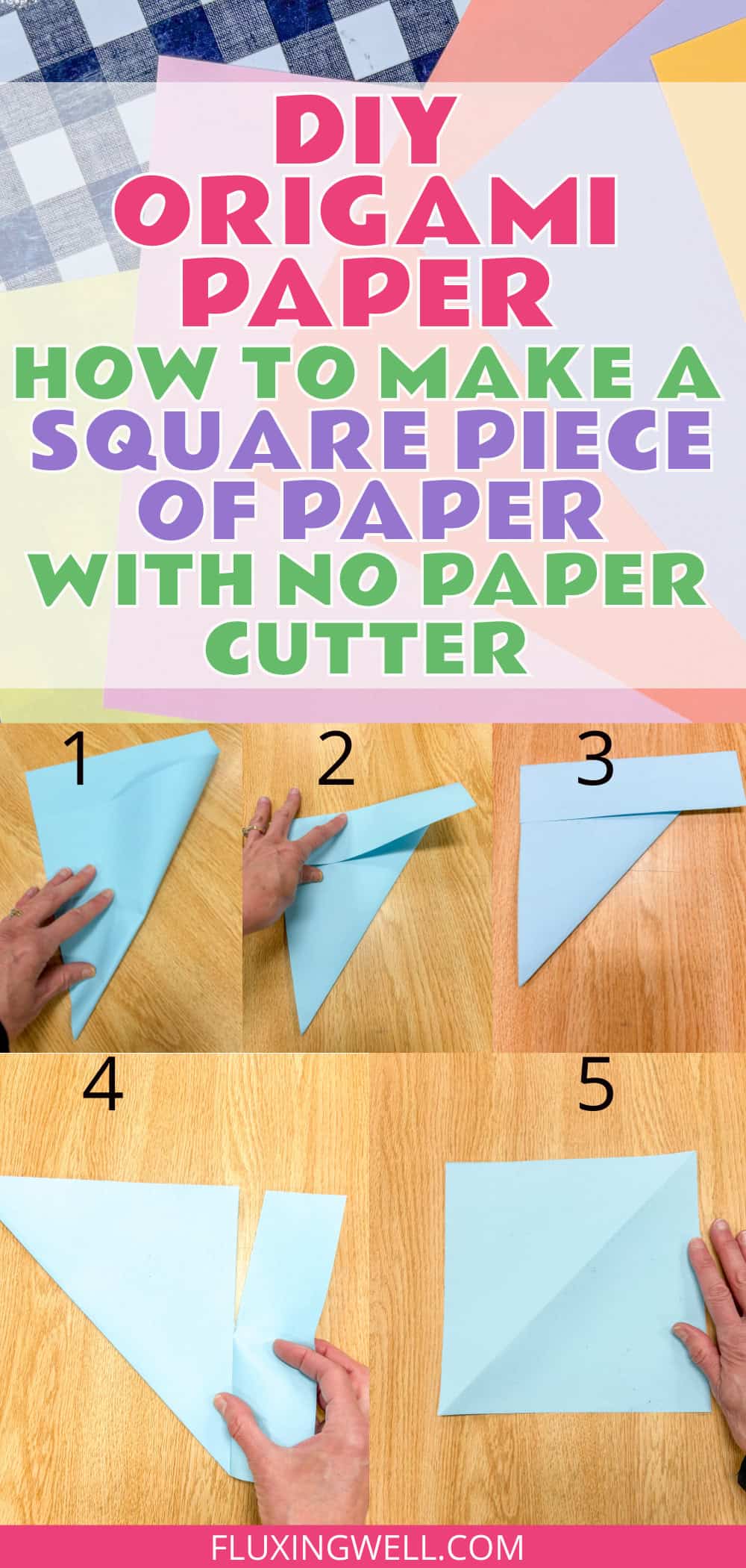 origami paper substitutes making a square with no paper cutter
