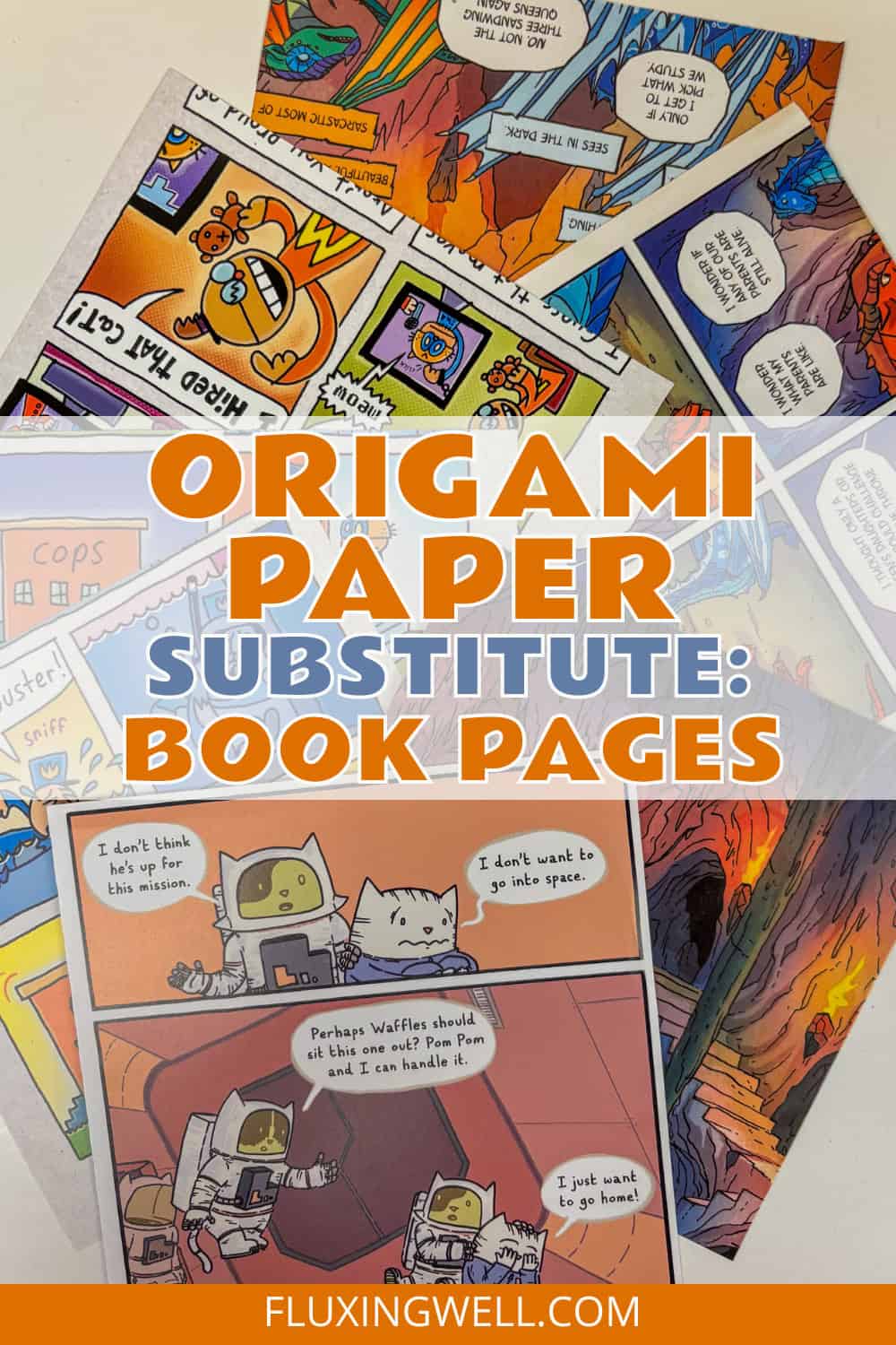 origami paper substitutes book pages