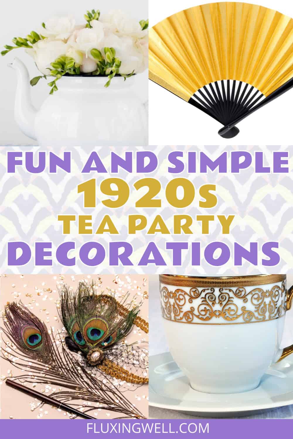 1920s tea party decorations collage