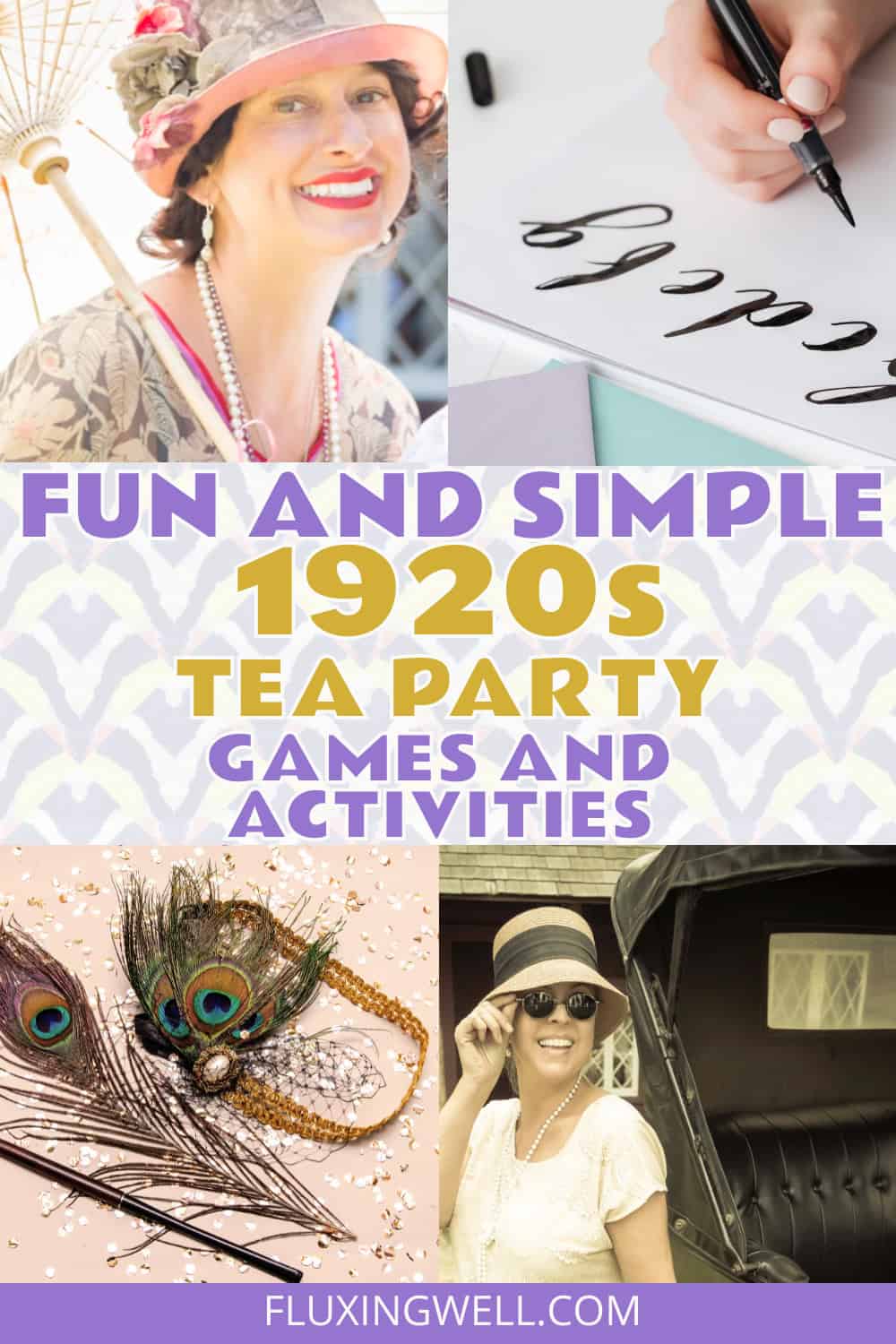 1920s tea party games and activities collage