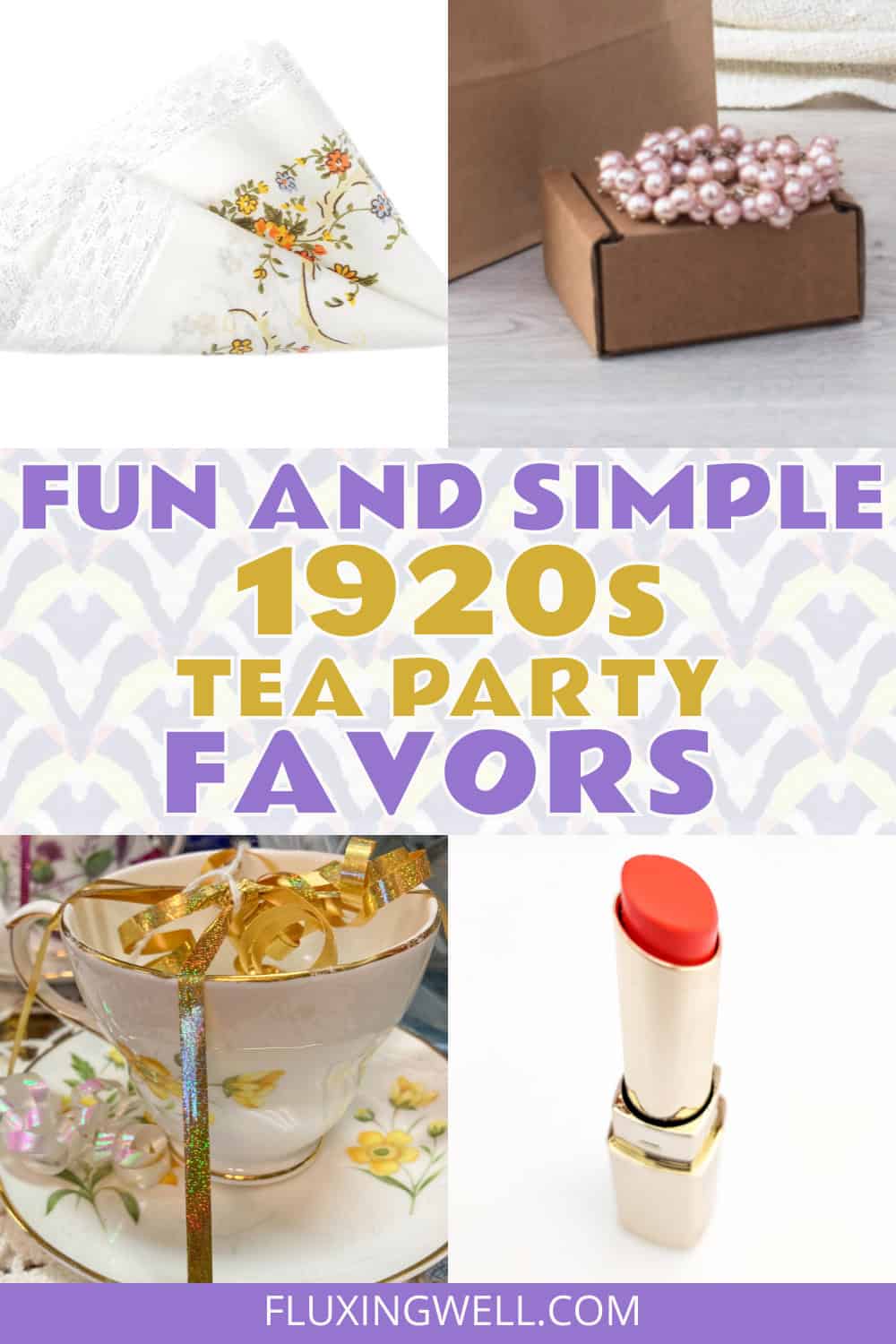 1920s tea party favors idea collage