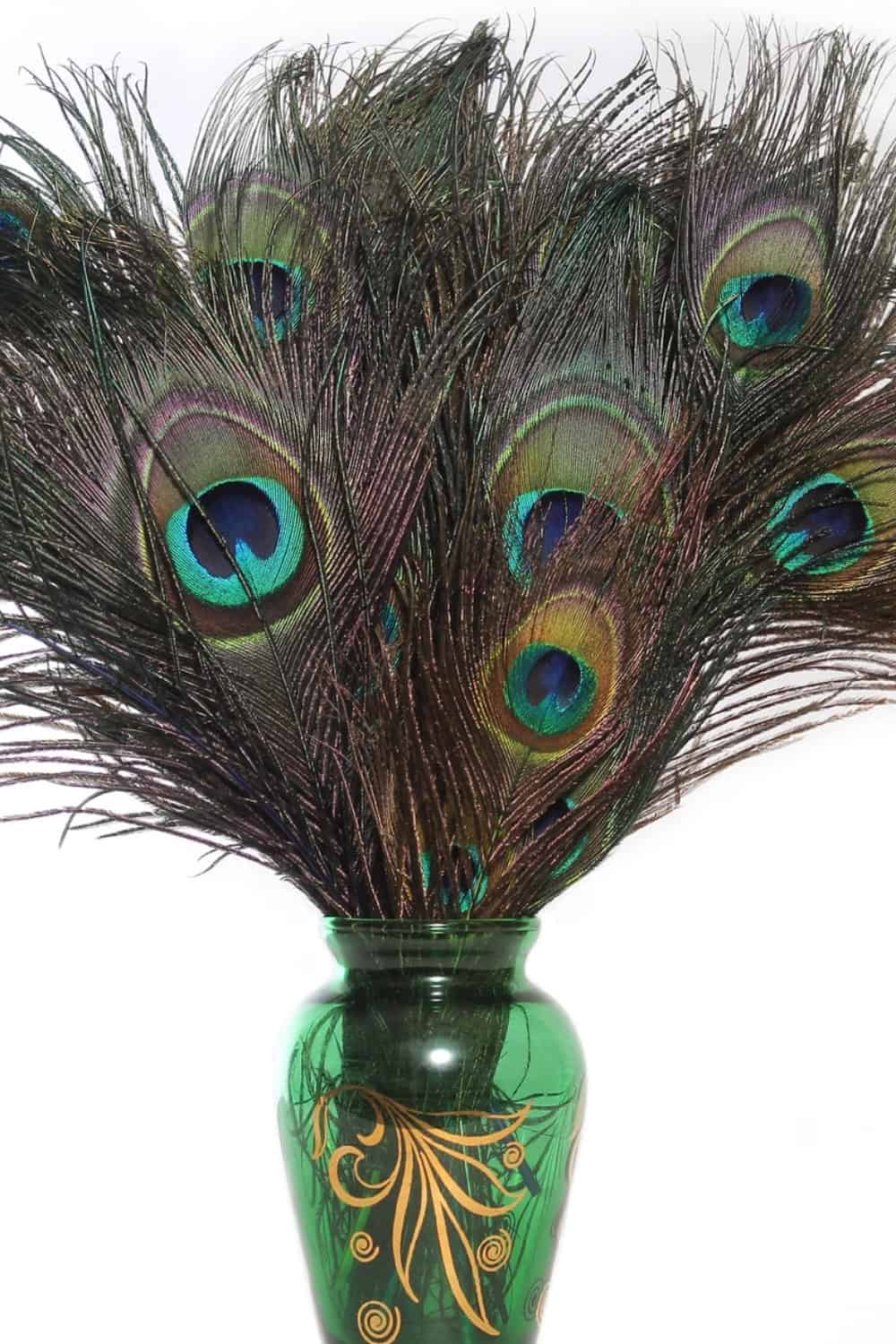 1920s tea party decoration feathers in a vase