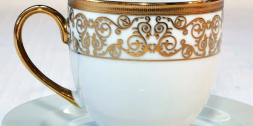 6oz coffee cup in ml White 6 Oz Cappuccino Cup & 5.5" inch Saucer Set Of 6 In Gift Box