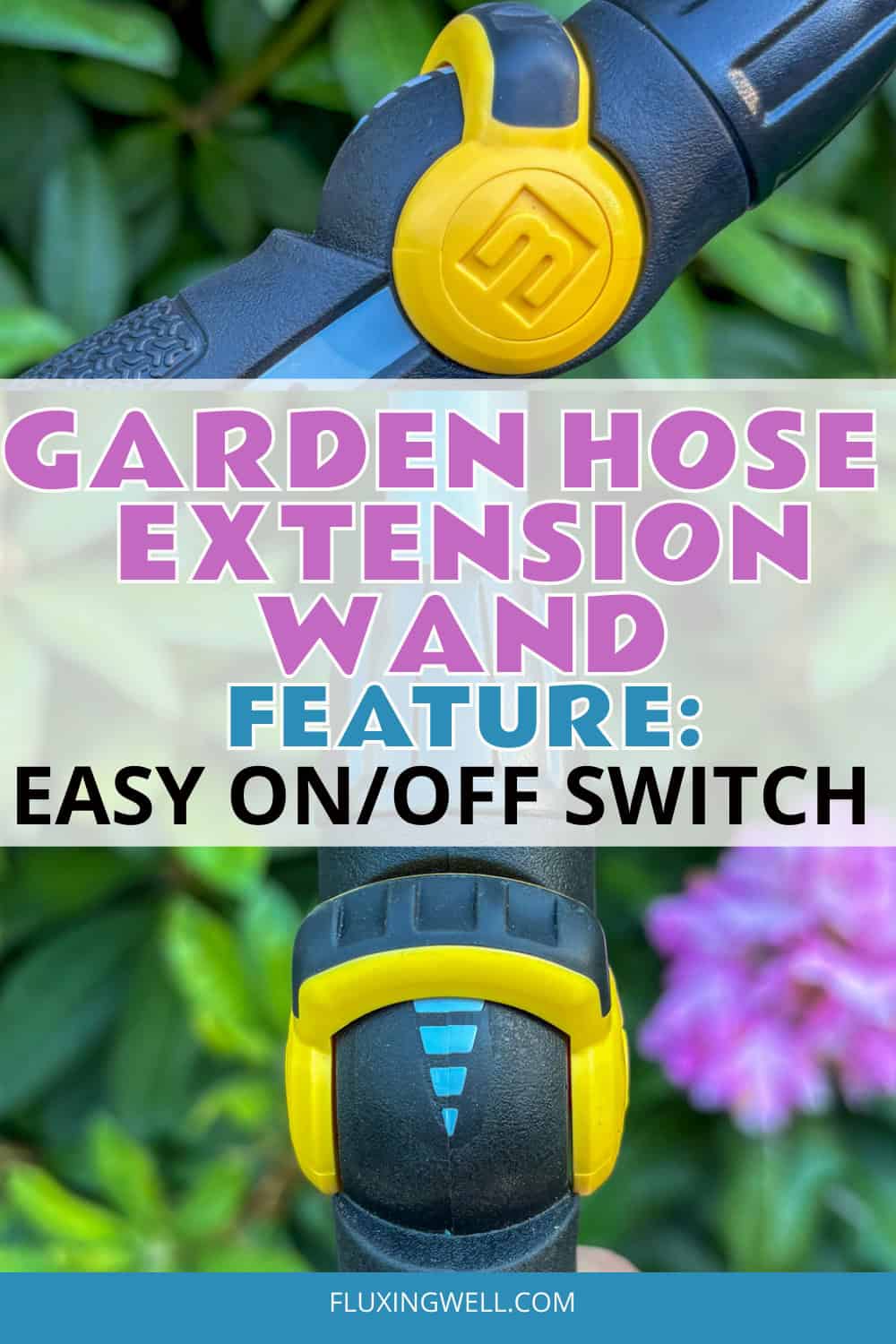 essential garden hose extension wand features easy on/off switch