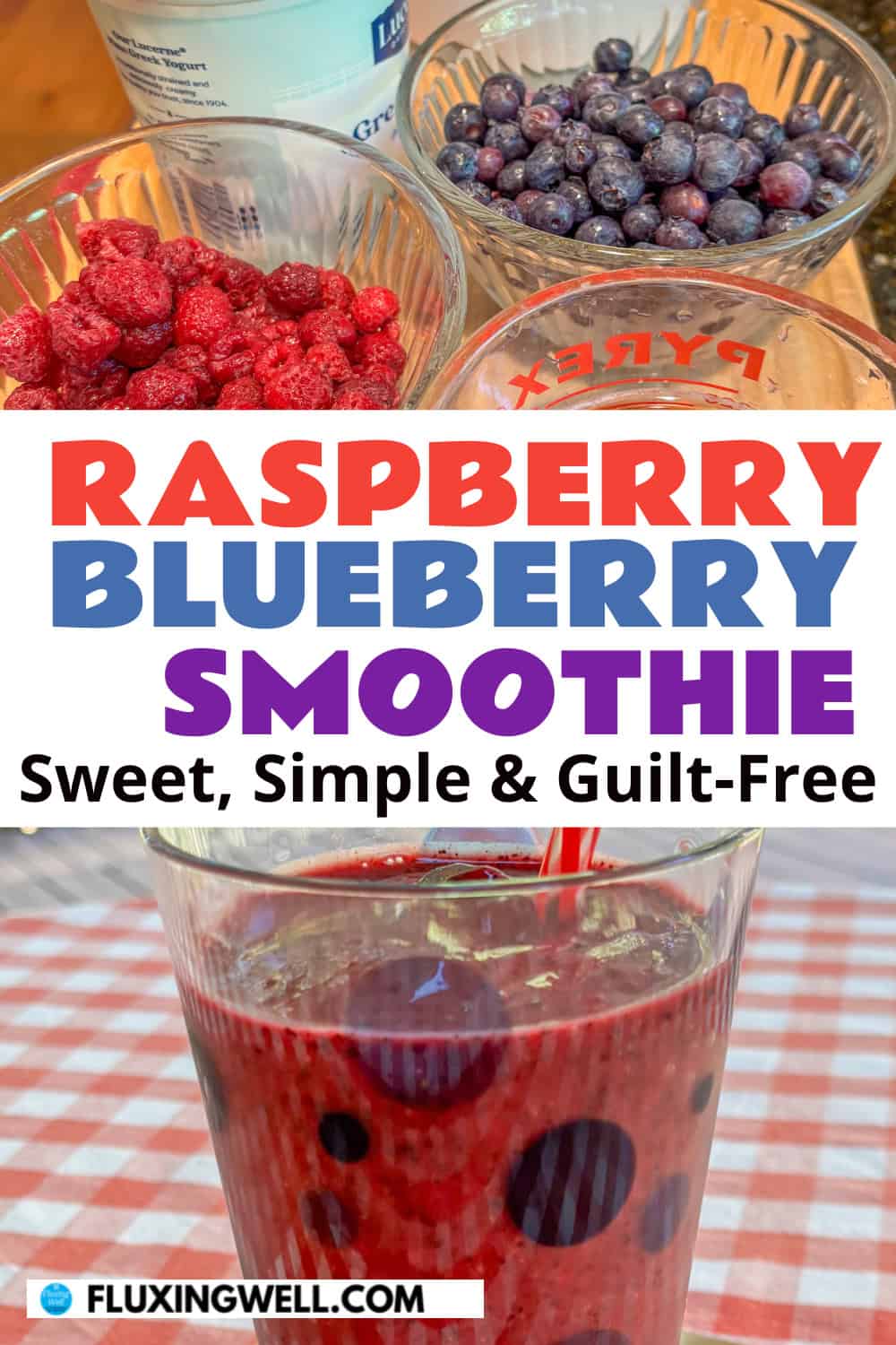 raspberry blueberry smoothie ingredients and complete