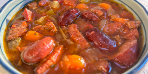 scarlet runner bean soup in a bowl
