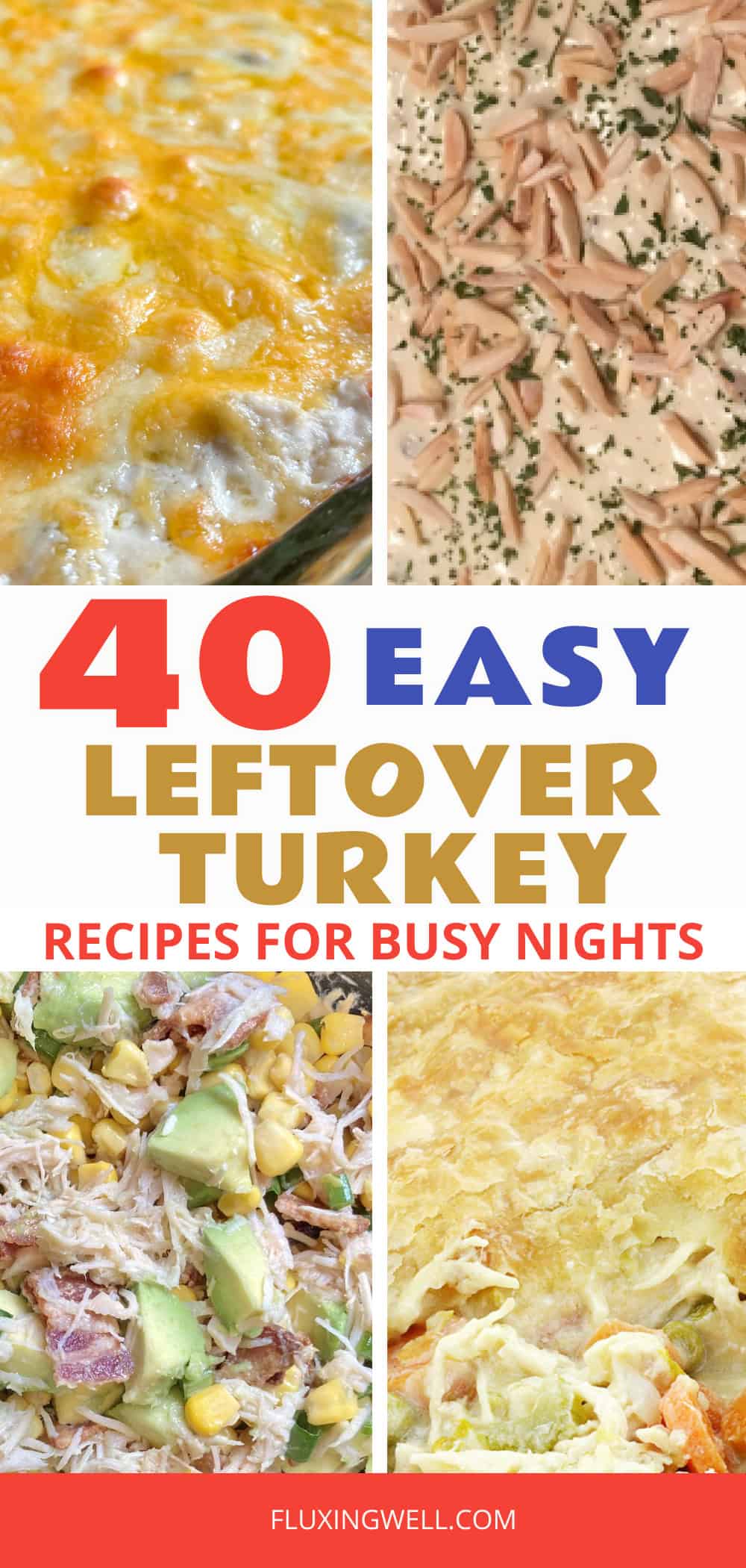 easy leftover turkey recipes collage