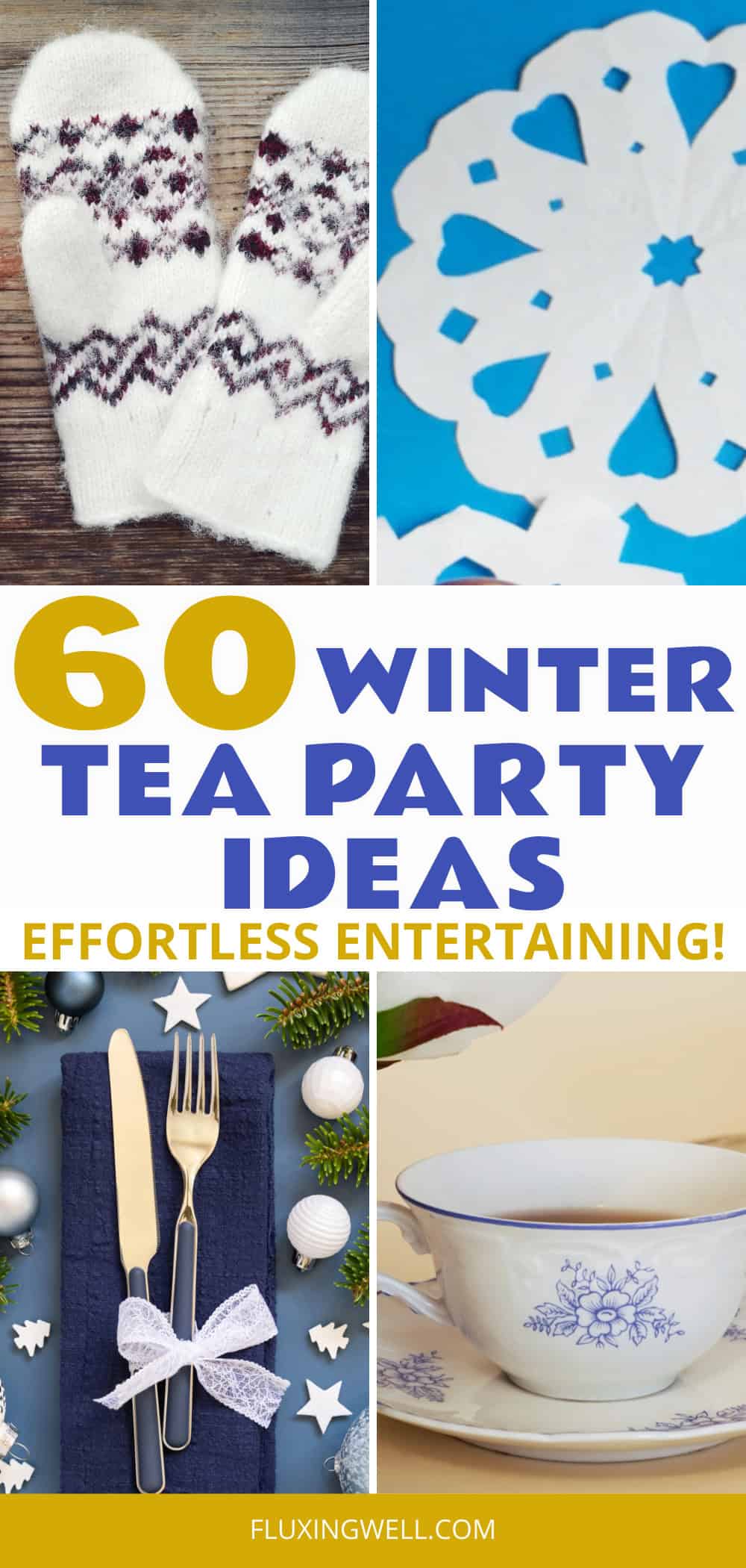winter tea party ideas collage