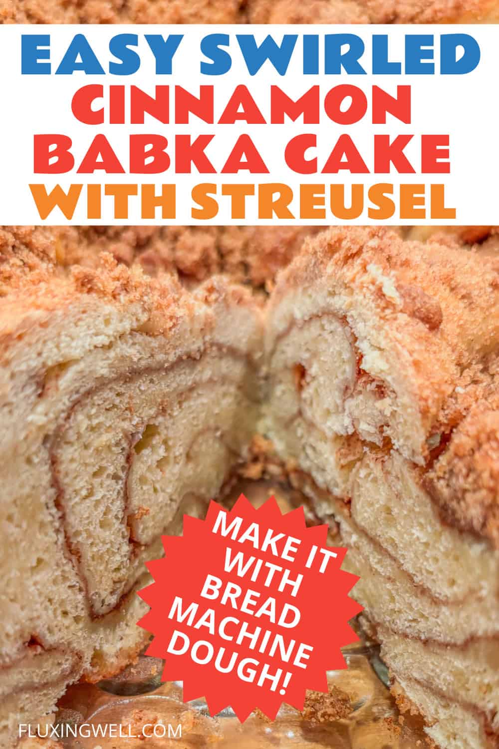cinnamon babka cake with streusel topping