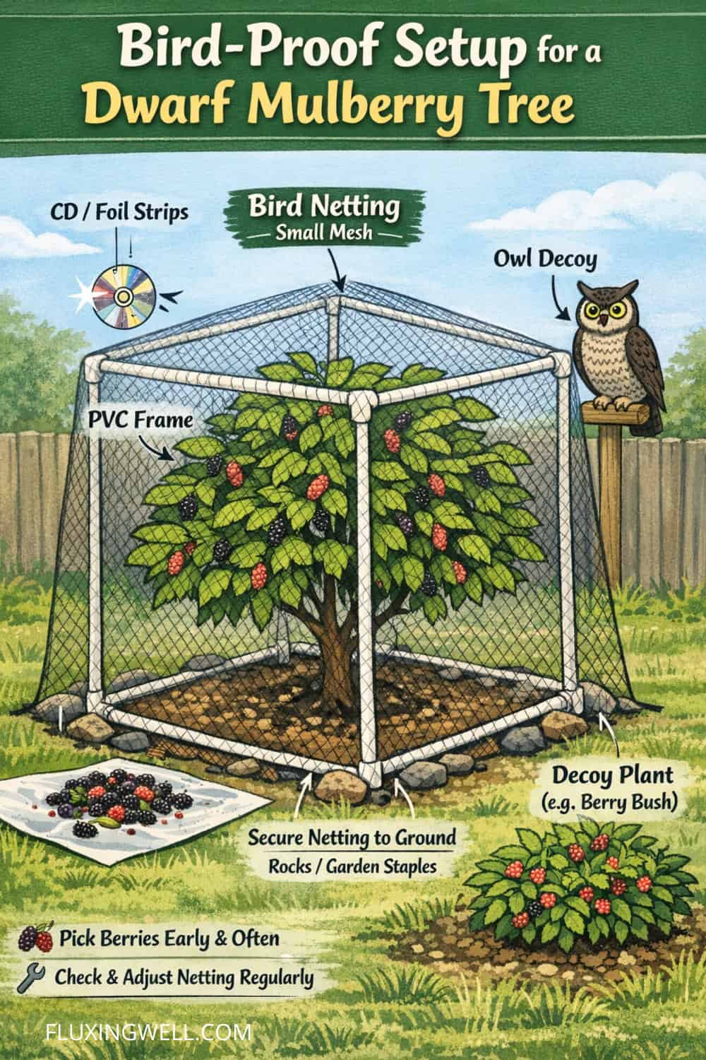 mulberry companion plants keeping birds away