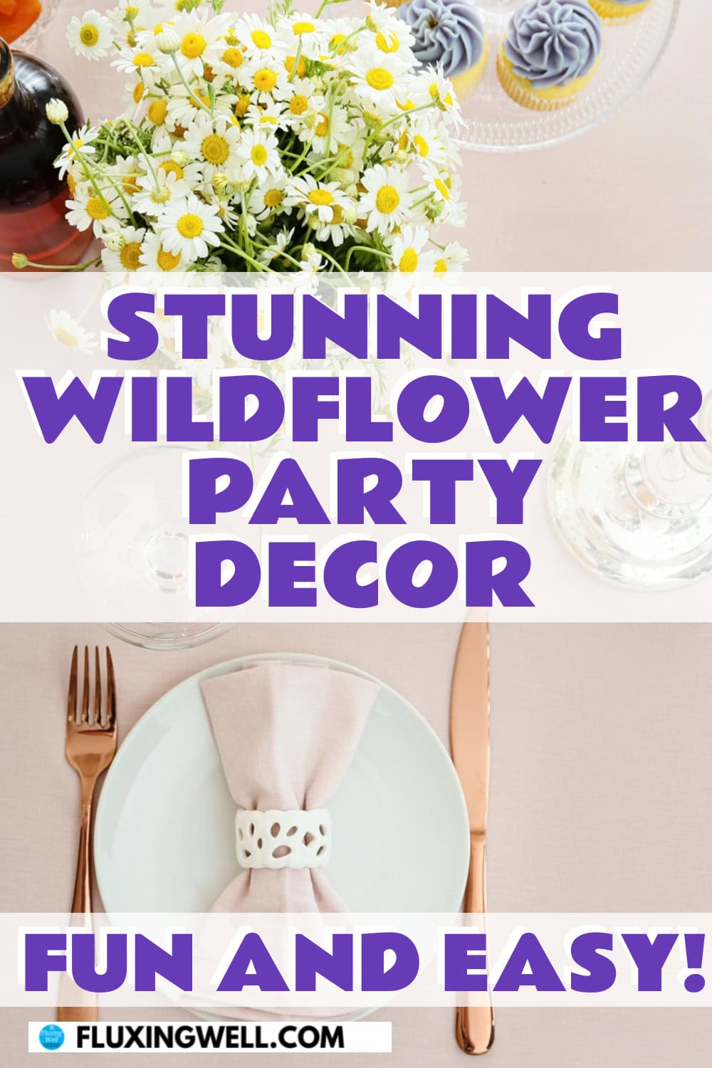 wildflower themed party decor