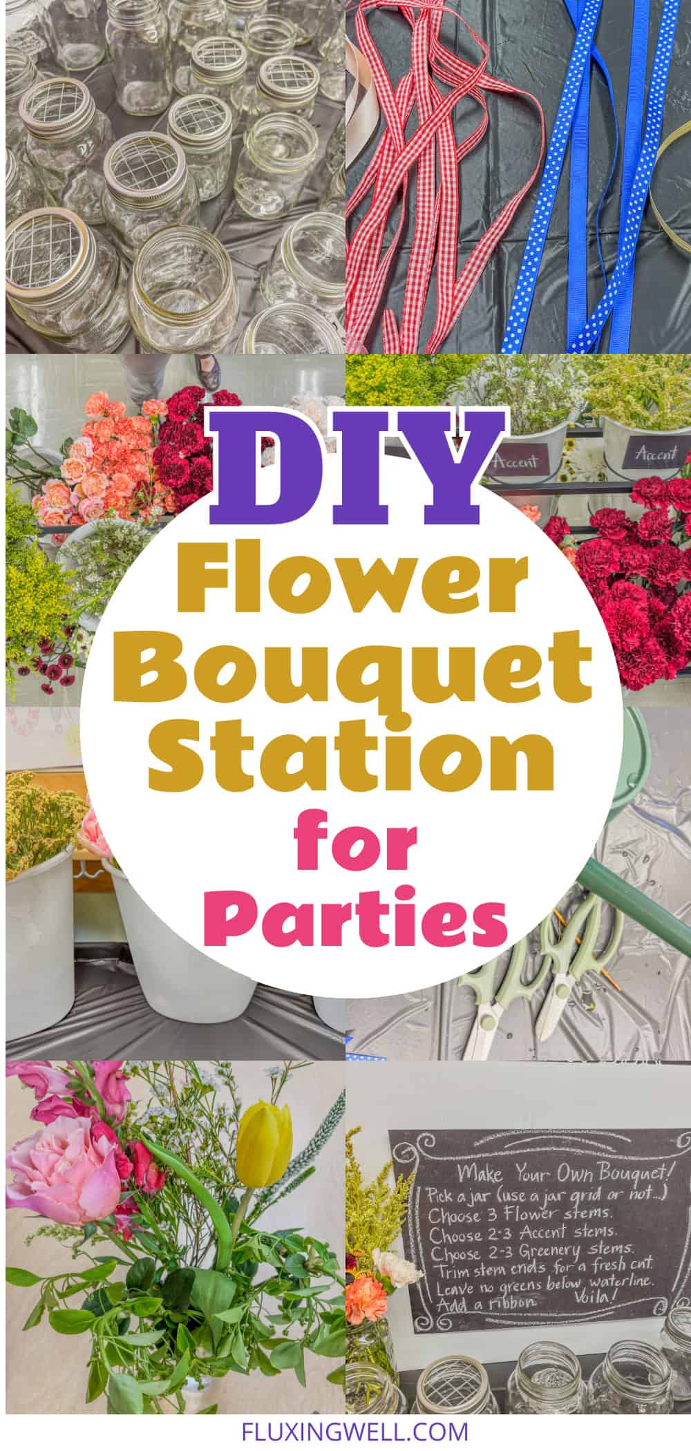 DIY flower bar collage