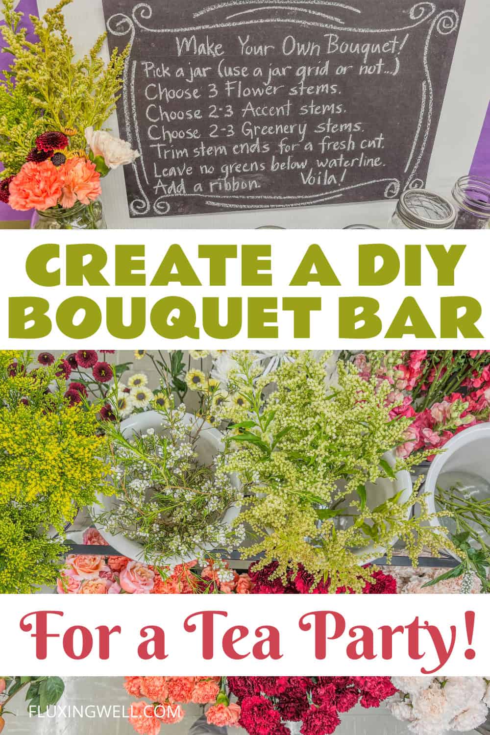 DIY flower bar tea party