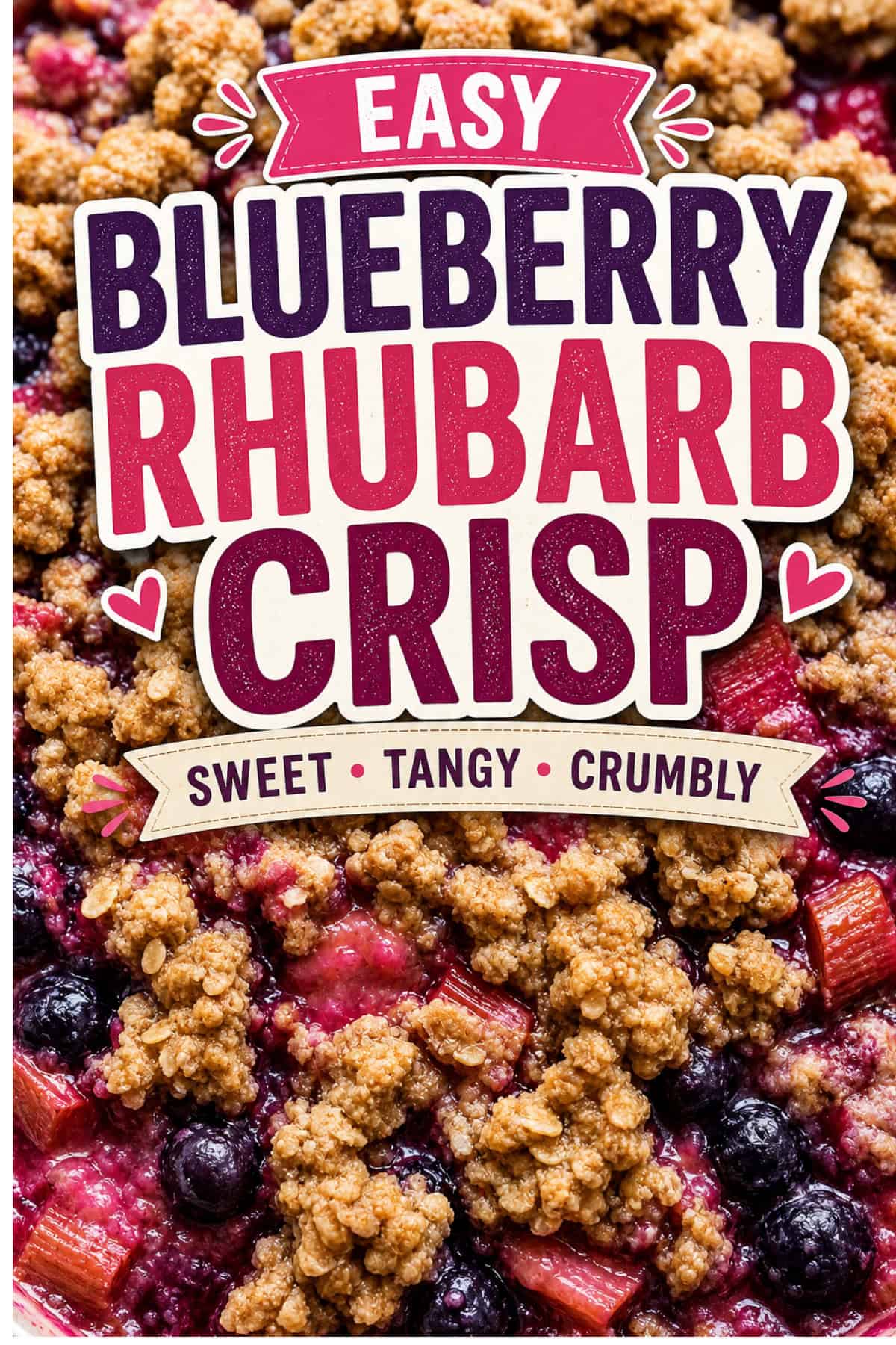 Easy Fruity Summer Desserts with Rhubarb and Berries blueberry rhubarb crisp