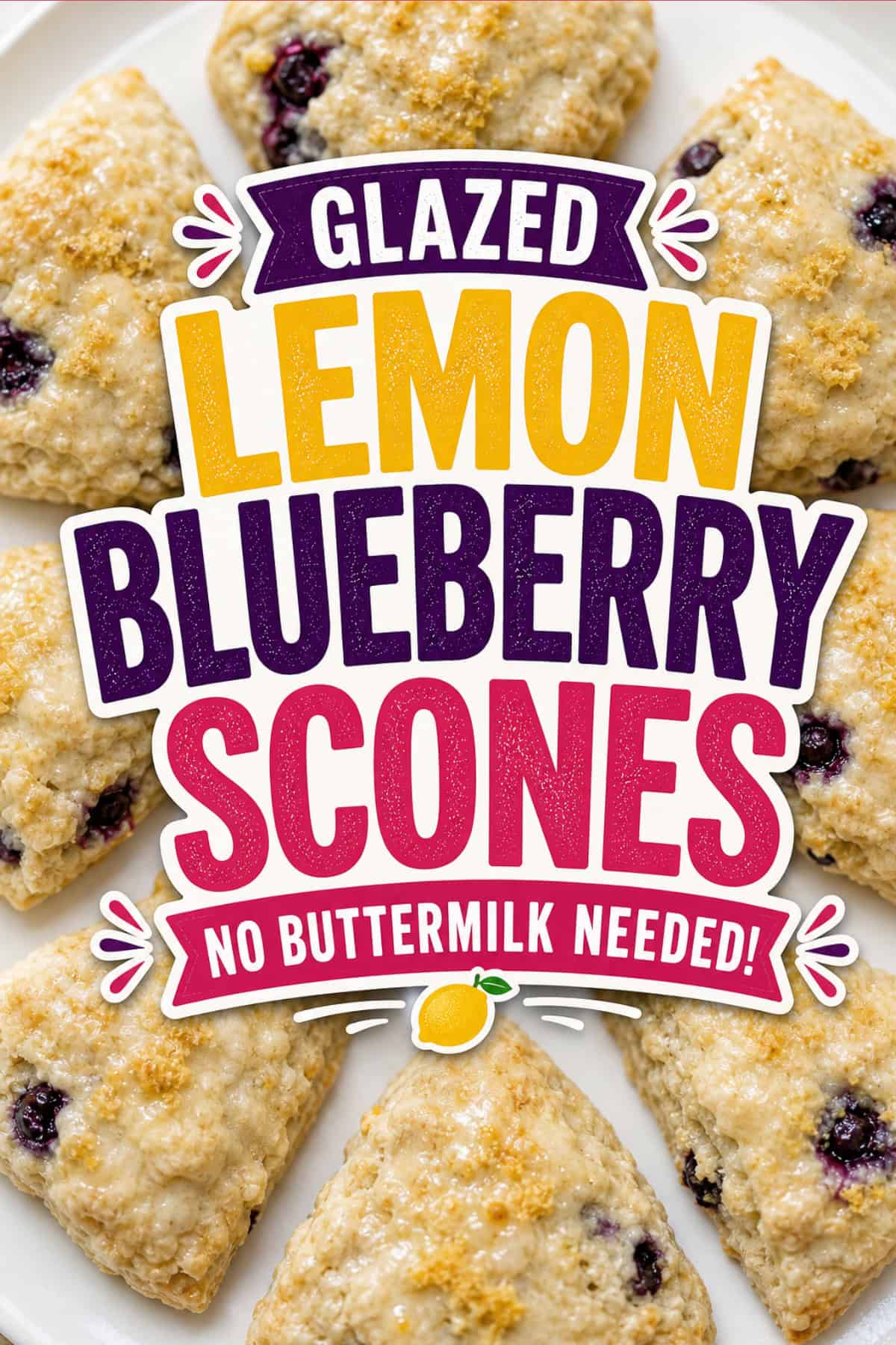 glazed lemon blueberry scones