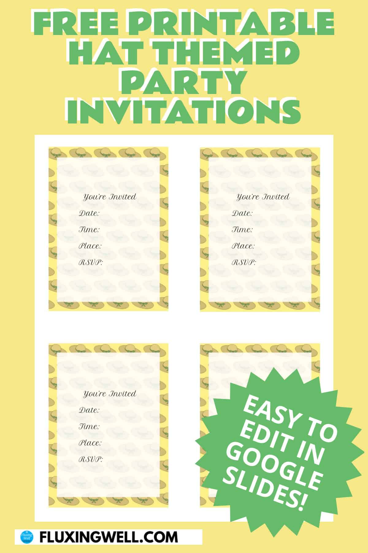 hat party ideas free party invitations