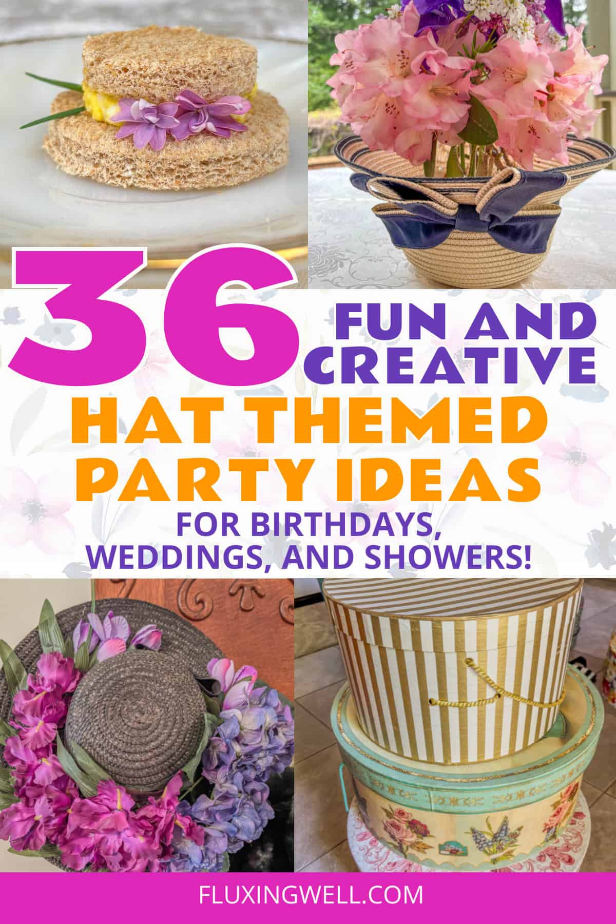 hat party ideas collage